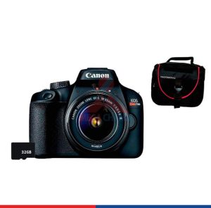 CAMARA CANON EOS REBEL T100 EF-S 18-55 III WIFI /HD + MICRO SD 32+ MALETIN