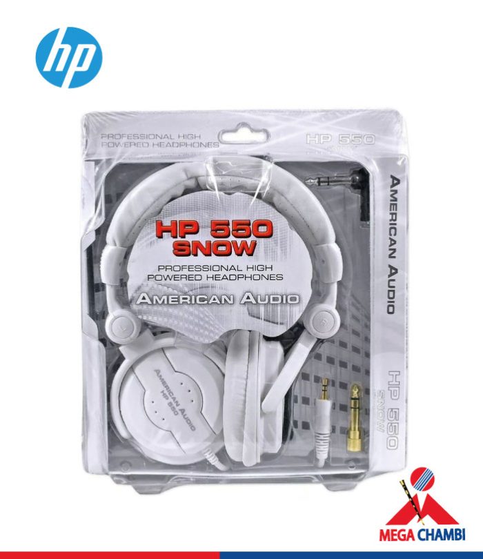 AUDIFONO AMERICAN AUDIO HP 550 SNOW P/DJ PROFESIONAL COLOR BLANCO