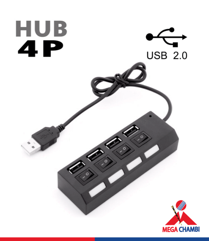 HUB USB 4 PUERTOS 2.0 C/SWITCH - HU-14/HI-SPEED