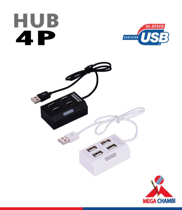 HUB USB 4 PUERTOS 2.0 CUADRADO