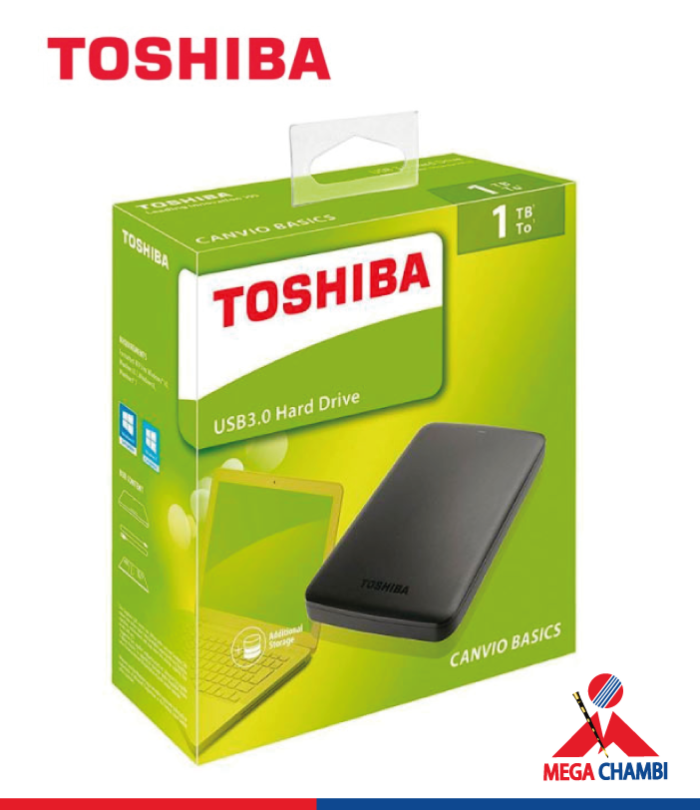 DISCO DURO EXTERNO TOSHIBA 1TB CANVIO BASICS BLACK 3.0